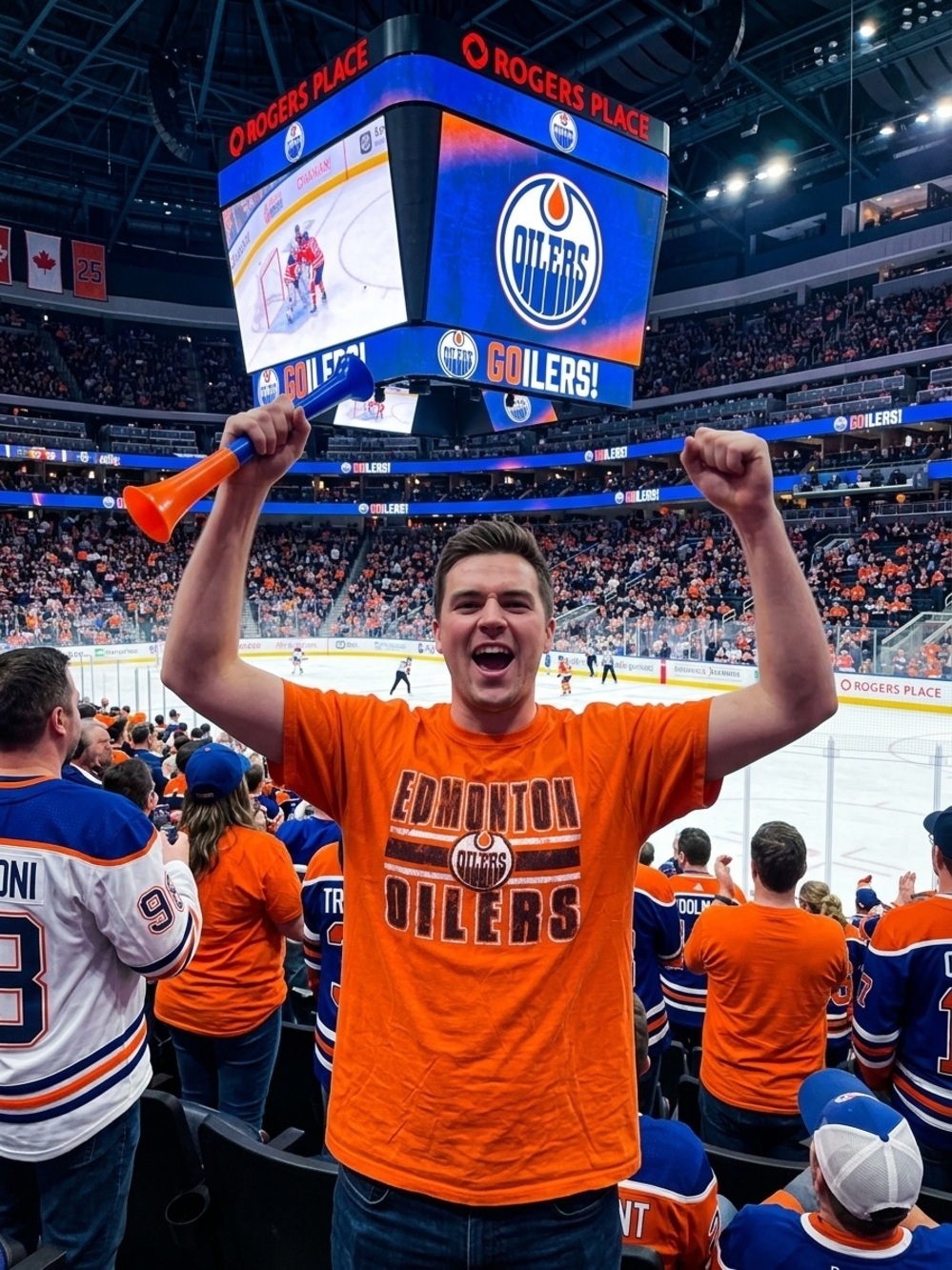 Edmonton Oilers Orange Graphic Tee